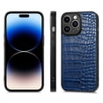 thumbnail image 2 of ELEHOLD for iPhone 11 Pro Crocodile Pattern Leather Case, Classic Luxury Vintage PU Leather Soft TPU Bumper Hard PC Hybrid Shockproof Slim Lightweight Case for iPhone 11 Pro 5.8 inch,Blue, 2 of 9