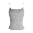 thumbnail image 5 of SNKSDGM Female Spaghetti Strap Tank Top Cropped Cami Tank Tops for Women 2025 Long Women's Spring and Summer Solid Color Jacquard Sexy Hot Girl Waist Casual Tank Top with Strap Top Xl, 5 of 5