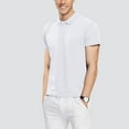 thumbnail image 2 of kamemir Mens Polo Shirt Men's Short Sleeve Solid Stretch Cotton Polo Shirt(White,XL), 2 of 5