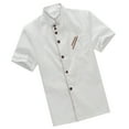 thumbnail image 2 of Uniforme de Chef Unisexe à Manches Courtes Chemise de Base de Chef pour Restaurant de Service Alimentaire de Boulangerie Taille g (Blanc), 2 of 8