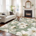 thumbnail image 2 of 5'x7' Area Rugs, Sage Green Spring Floral Indoor Outdoor Area Rug for Living Room Bedroom, Summer Botanical Flower Washable Bathroom Rugs Kitchen Floor Carpet Mats Home Decor Aesthetic, 2 of 8