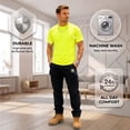 thumbnail image 4 of Gildan High Visibility Safety T-Shirt for Men Hi Vis Short Sleeve Work Reflective Shirts (Safety Green-Orange Pack 8, XL), 4 of 9