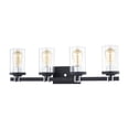 thumbnail image 2 of Atlas Lighting and Home 4-Light Vanity Light with Cylindrical Glass Shade - 28" - Charcoal Black, 2 of 4