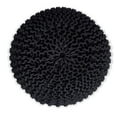 thumbnail image 6 of BirdRock Home Round Pouf Foot Stool Ottoman - Charcoal Grey, 6 of 8