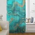 thumbnail image 6 of Turquoise Marble Sheer Curtains 45 Inches Long, Farmhouse Modern Abstract Aesthetic Light Filering Curtains, Breathable Simi Curtain Privacy Drapes for Kitchen Bathroom Small Window Treatment, 6 of 9