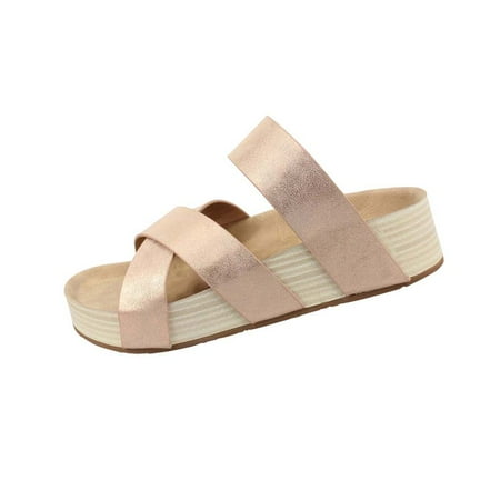 

KBODIU Sandals Women Athletic Comfortable Outdoor Sandals with Arch Support Walking Sandals One-line Sandals Platform Slippers Platform Wedge Beach High Heel Sandals Height Increasing Beige 38
