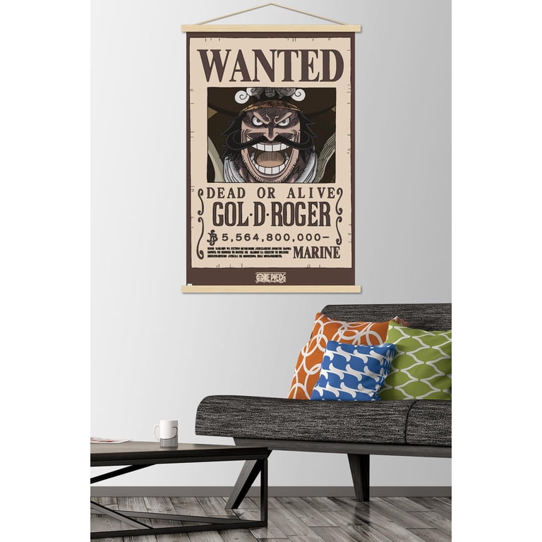 One Piece - Gol D Roger Wanted Poster Wall Poster with Magnetic