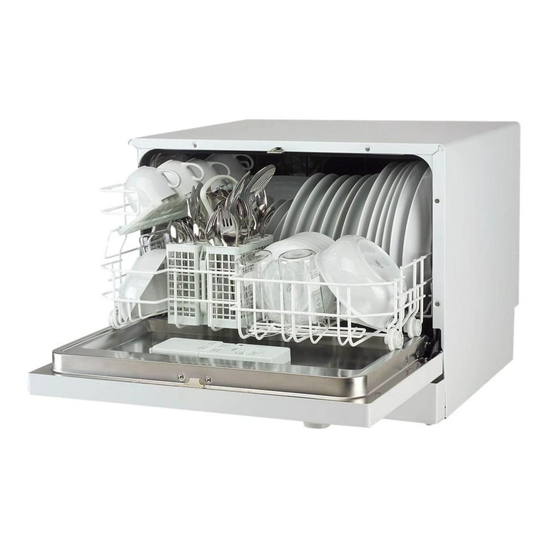BLACK+DECKER BCD6W Compact Countertop Dishwasher, 6 Place Settings