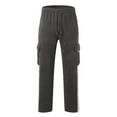 thumbnail image 3 of Idoravan Casual Pants for Men Clearance Women Casual Trousers High Waist Drawstring with Multi-Pockets Long Pants Dark Gray XXXL, 3 of 4