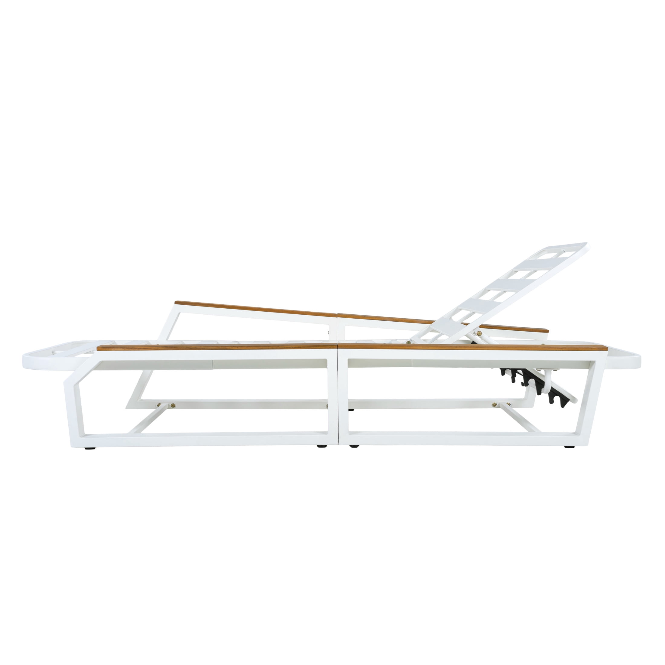 Christopher Knight Home Outdoor Chaise Lounge with 5-Position Adjustable Back, Iron Frame, White