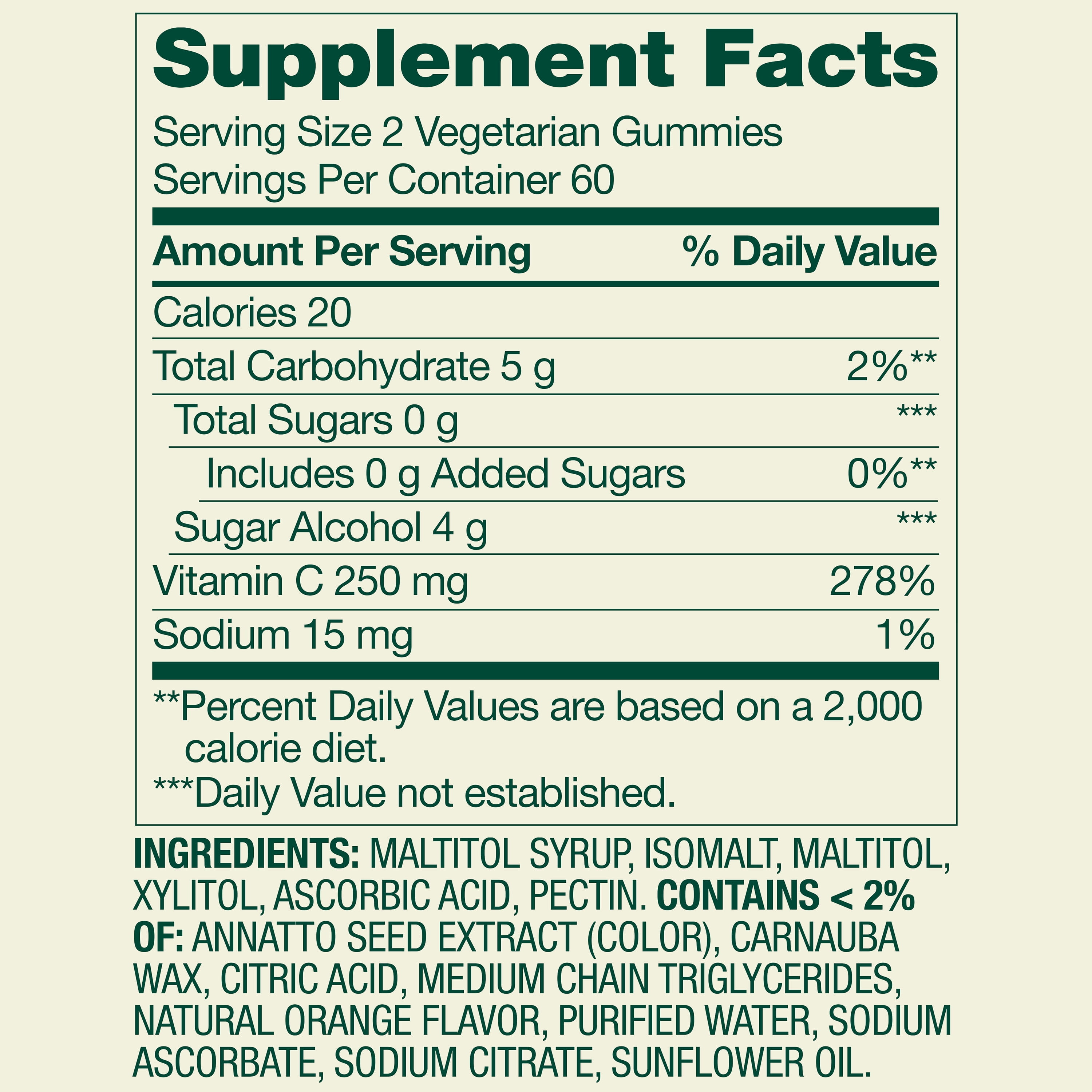 (3 pack) Spring Valley Zero Sugar Vitamin C Dietary Supplement Vegetarian Gummies for Immune Health, Orange Flavor, 250 mg, 120 Count