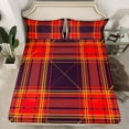 thumbnail image 2 of Manfei Teens Children Retro Grid 4pcs Bed Sheets,Abstract Vintage Plaid King Sheets,Geometric Theme Super Cozy Sheet Set,Super Cozy Room Decor, 2 of 7