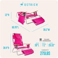 thumbnail image 6 of Ostrich The Deluxe 3N1 Lightweight Outdoor Beach Lounge Chair with Footrest, Pink, 6 of 12