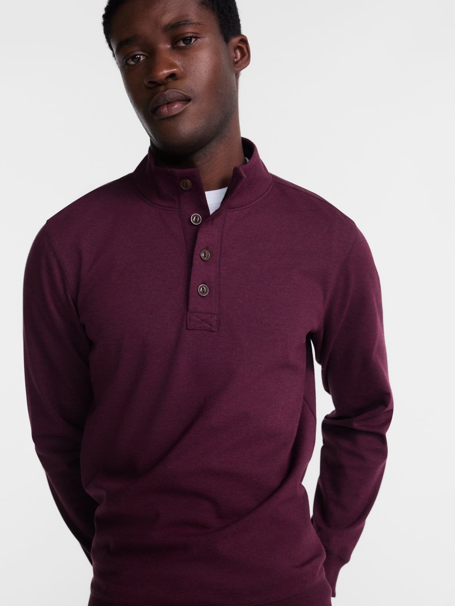 George Men's Knit Pullover Sweatshirt with Long Sleeves, Sizes S-5XB
