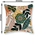 thumbnail image 6 of Boho Floral Pillow Covers 16x16 Inch Set of 2, Flower Spring Throw Pillows Rustic Vintage Decorative Summer Tropical Palm Leaves Pillowcase Linen Bohemian Outdoor Cushion Case for Home Decor, 6 of 6