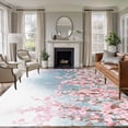 thumbnail image 2 of Spring Pink Flowers Large Area Rugs 8x10 ft Watercolor Cherry Floral Washable Rug Non Slip Indoor Carpet Absorbent Floor Mat for Living Room Bedroom Dining Room, 2 of 9