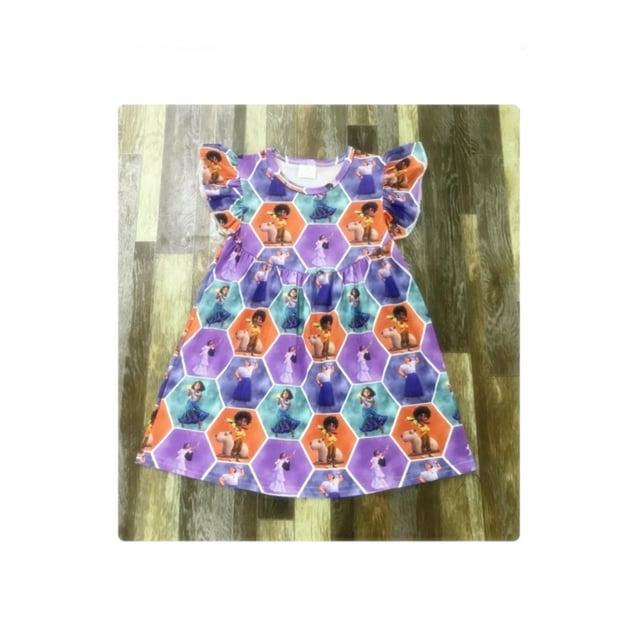 Encanto Mirabel Robe en Coton pour Tout-Petits et Filles.
