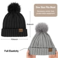 thumbnail image 6 of Loritta 2 Packs Womens Satin Silk Lined Beanie Knit Hat Woman Winter Hat with Pom Black and Gray, 6 of 6
