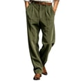thumbnail image 4 of Dpytoraw Men's Relaxed Fit Corduroy Dress Pants Straight Leg Business Casual Trousers Green S, 4 of 5