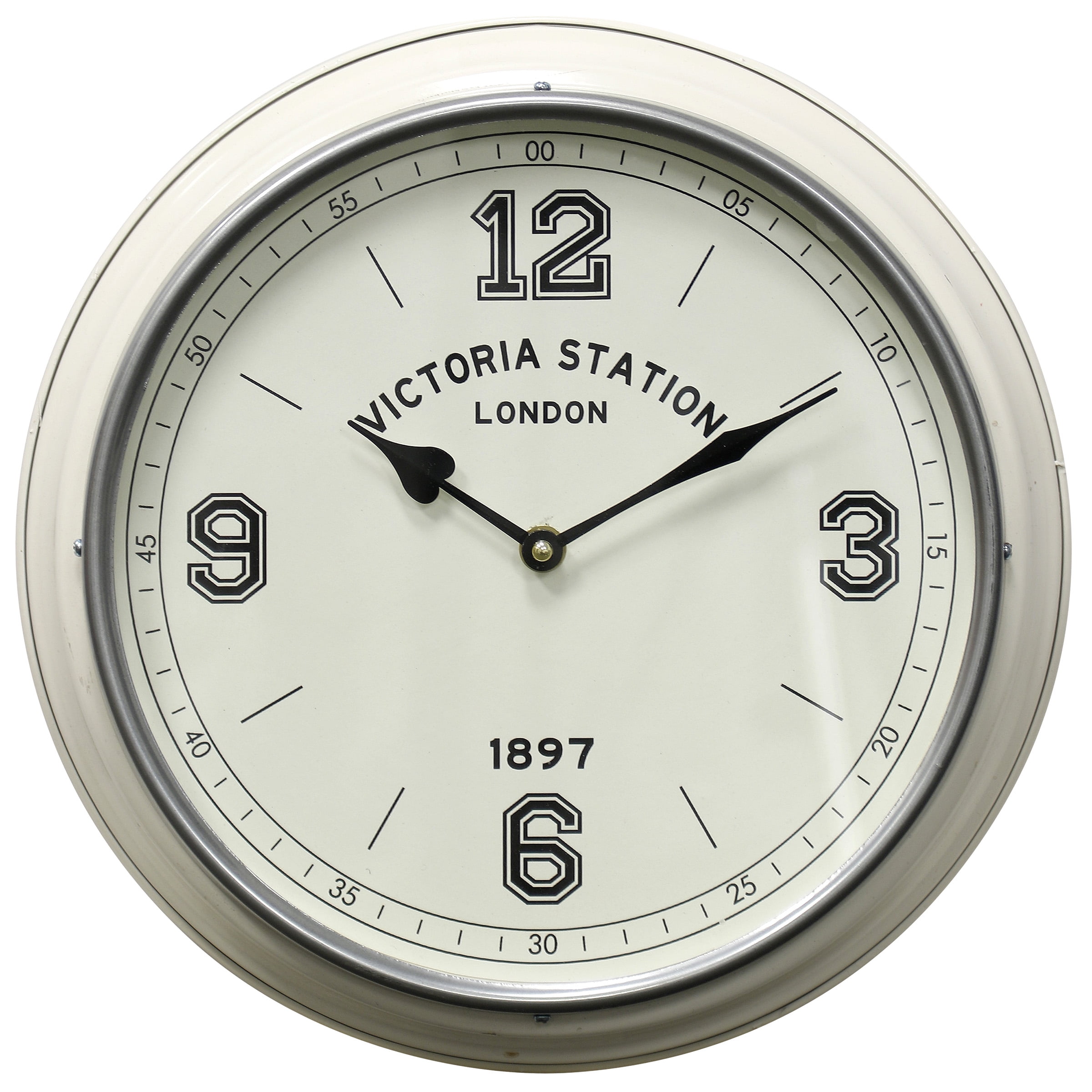Stonebriar Victoria Station Table top Clock Off White