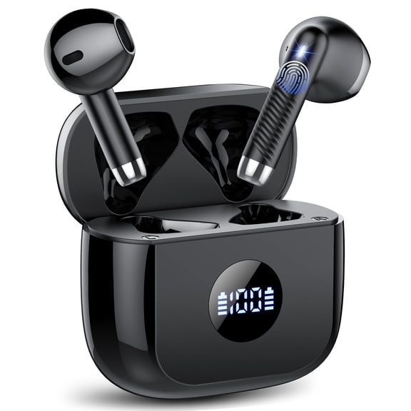 Wireless Earbuds, Bluetooth 5.4 Ear Buds with 4 ENC Noise Cancelling Mics, 40H Playtime, LED Power Display, 13mm Hi-Fi Stereo, IPX7 Waterproof Headphones for iPhone Android