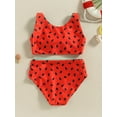 thumbnail image 4 of Bagilaanoe Toddler Baby Girls Swimsuits 2 Piece Bikinis Set Watermelon Print Sleeveless Vest Tops + Briefs 6M 12M 18M 24M 3T 4T Kids Swimwear Bathing Suit Beachwear, 4 of 8