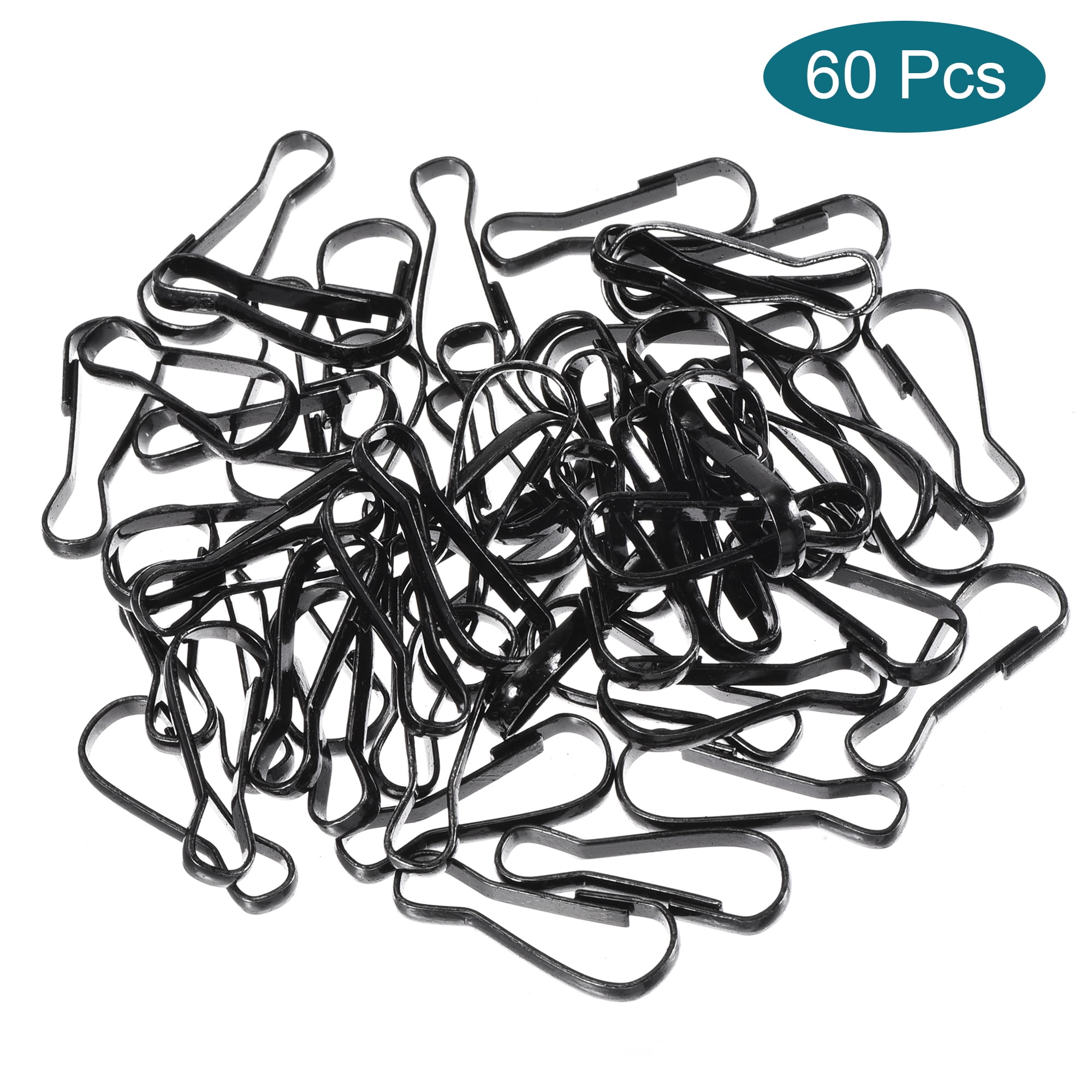 Uxcell Spring Hooks Snap Clip Hooks 25x9x2mm Electroplated Iron Black 60Pack