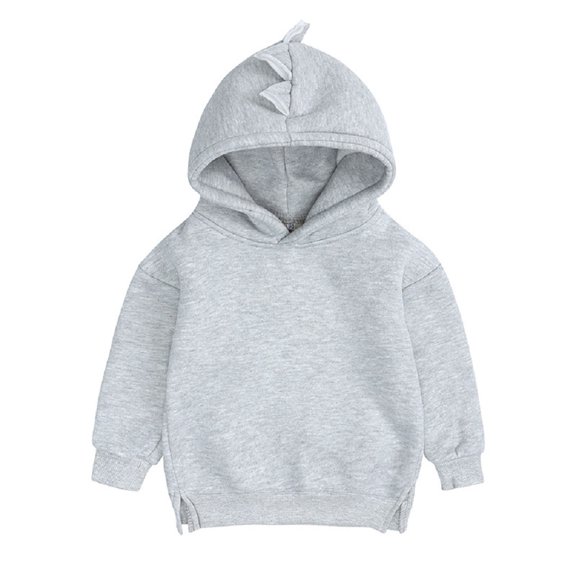 Esaierr Boys Girls Hoodie Sweatshirt for Toddler Baby Kids Solid Color Long Style Fleece Jackets Dinosaur Cotton Autumn Style Pullover Sweatsuit for 6M-4Y