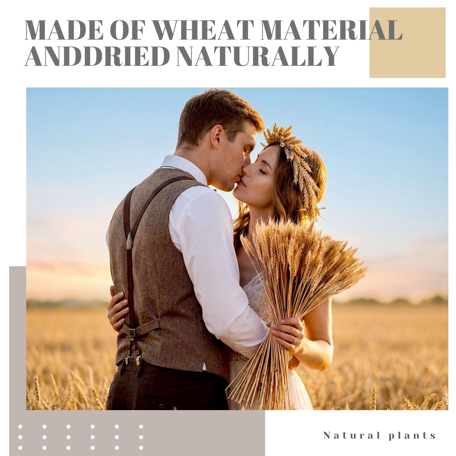 600 Stems Dried Wheat Stalks for Decor Natural Wheat Grass Sheaves Bundle Farmhouse Artificial Flowers Arrangement for DIY Wedding Table Home Centerpieces Party Decorative (16 Inch)