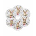 thumbnail image 7 of 13 Inch Round Placemats Set of 6, Bunny Easter Non Slip Heat Insulation PP Table Mats, Spring Floral Pastoral Wooden Washable Place Mats for Kitchen Dining Party Table Decor, 7 of 7