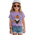 thumbnail image 5 of enyan Halloween Shirts for Toddlers Ghost T-Shirts Boo Pumpkin Short Sleeve Tees Kids Boys Girls Spooky Tops (Purple,5-6 Years), 5 of 5