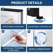 Frestec 3.2 Cu.Ft Mini Fridge with Freezer, 6 Settings Mechanical Thermostat, Stainless
