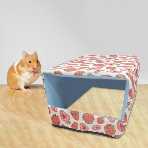 Hamster House Furniture Rest Winter Warming Bottomless Nest for Small Animal Pink