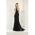 thumbnail image 5 of Women's Royal Queen RQ7939 Sleeveless Special Occasion Dress V-Neck evening elegant gown Black 4, 5 of 8