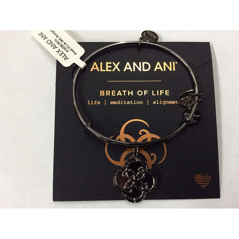 Alex and Ani Breath of Life Bangle Bracelet Midnight Silver NWTBC