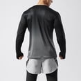 thumbnail image 4 of Afdoent Mens Long Sleeve T-Shirt Men Gradient Crew Neck T Shirts Casual Breathable Loose Sports T Shirt Vacation Soft Top, 4 of 6