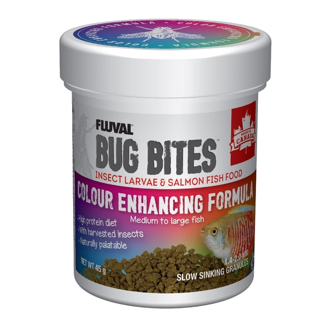 Fluval Bug Bites Colour Enhancing Formula for Medium to Large Fish, 45 G