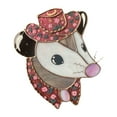 thumbnail image 1 of Vitrail Fait Main avec Design Animal Opossum Hibou Ornement Suspendu pour Intérieur, 1 of 4