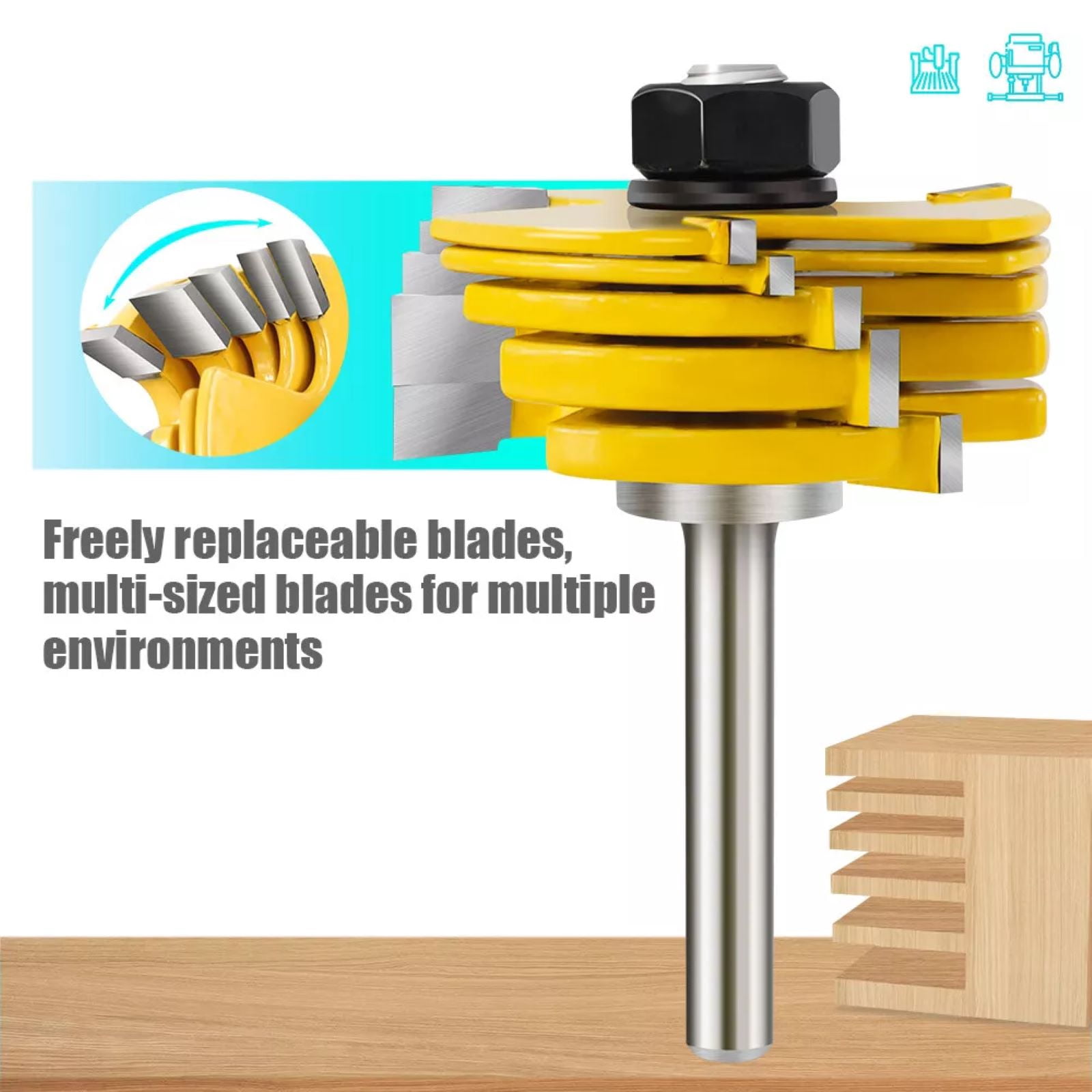 APPLAYERR 2pcs Router Bits Yellow Color 1/4in 1/2in Shank for Professional Woodworking Projects