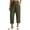 Army Green-02, variant on Color Block Capris for Women - Casual Linen Elastic Waist Golf Sweatpants, Comfy Loose Workout Lounge Pants with Pockets for Summer