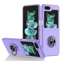 Jiahe Cover for Samsung Galaxy Z Flip5.6.7 inch Case,Slim Magnetic Shockproof Built-in Rotation Ring Stand Anti-fall Support Magnetic Car Mount Case for Samsung Galaxy Z Flip5,Purple