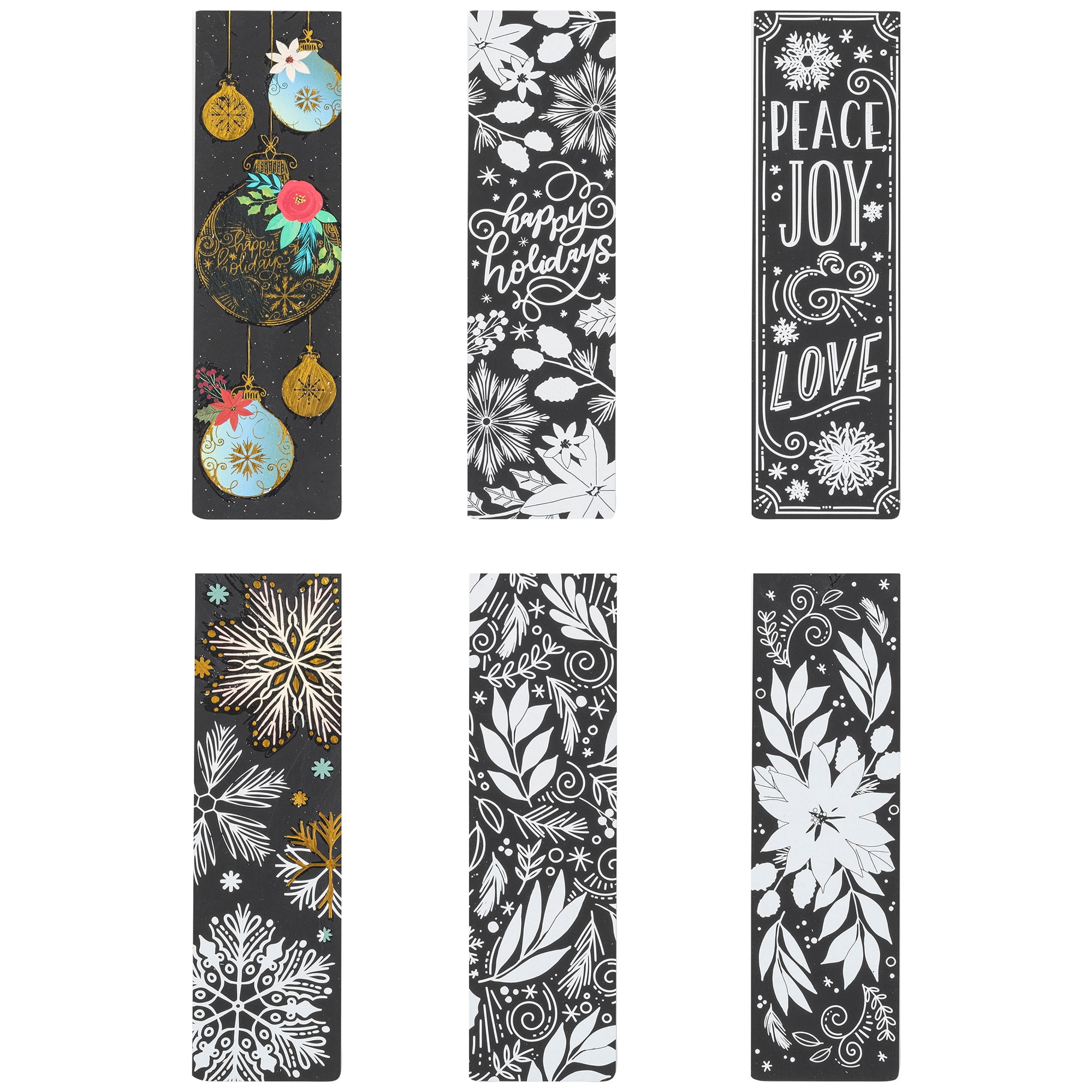 Brea Reese: Scratch Art Bookmark Kit - Snowflakes - 10 Holiday-Themed Bookmarks, Wooden Stylus, Metallic Accents, Guided Art, DIY Winter Adult Craft
