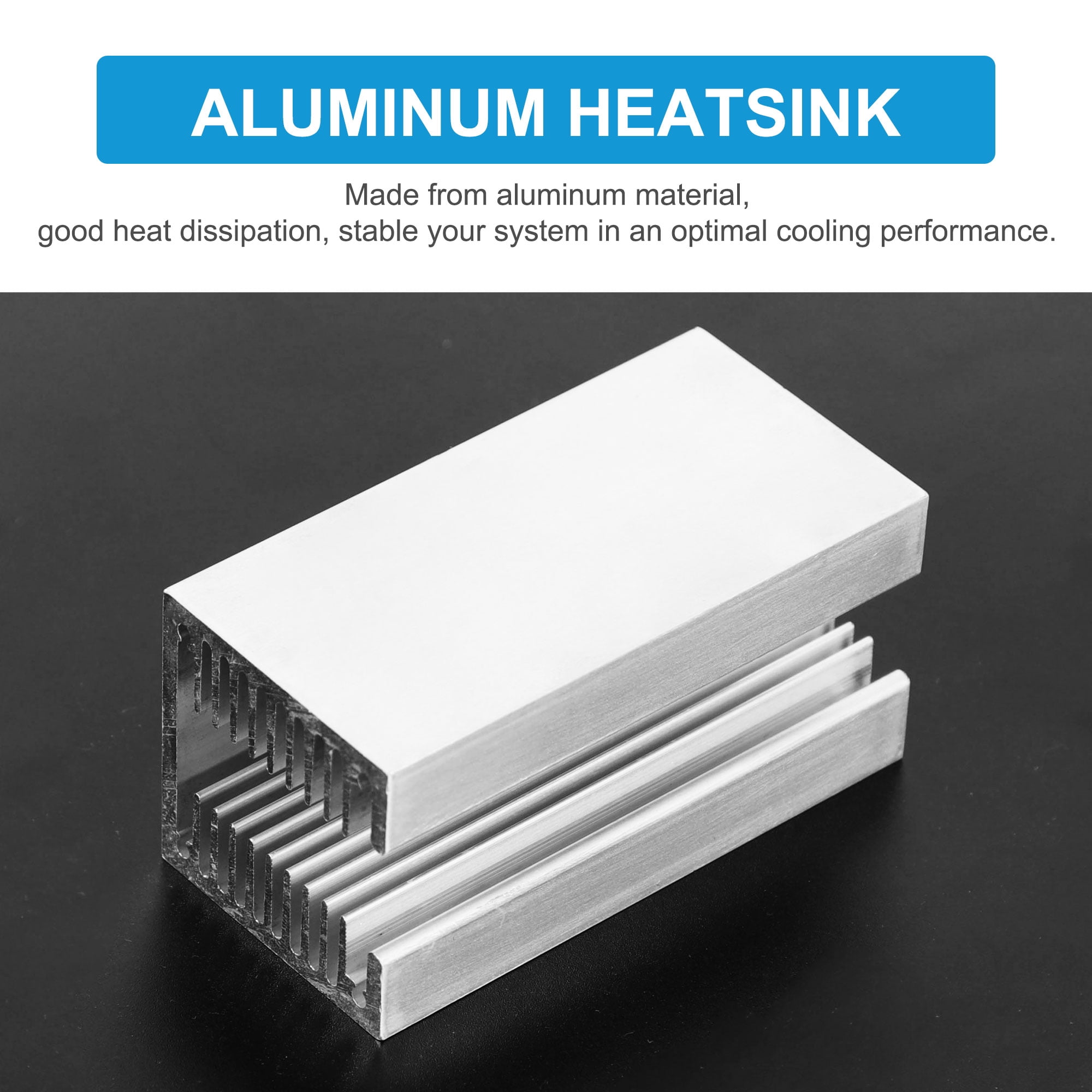 Aluminum Heat Sink, U Type Heatsink Module Dense Tooth Heat Cooler Fin Cooling Radiator for IC Module, PC Computer, Led, PCB(3.14 x 1.57 x 1.57inch)