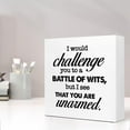 thumbnail image 5 of Zomyto 7x7 In Inspirational Wooden Box Sign I Would Challenge You to A Battle of Wits Poem Desk Decor, 5 of 6