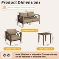 thumbnail image 4 of Outdoor Aluminum Patio Furniture Set, 4-Seat Sofa with 2 Chairs & 2 Coffee Tables, All Weather Brown, 4 of 9