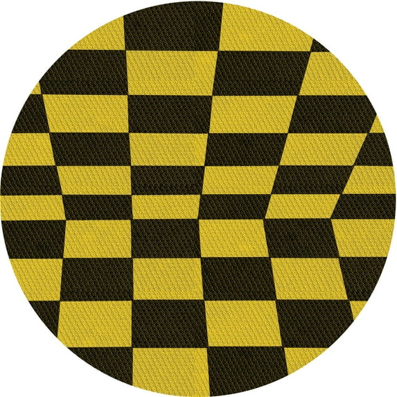Ahgly Company Indoor Round Patterned Midnight Gray Area Rugs, 3' Round