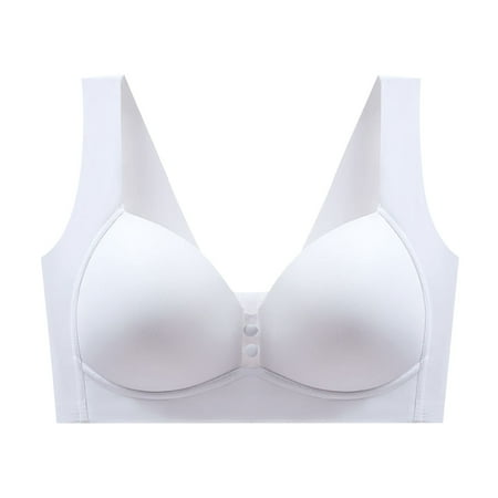 Zshosam Women Full Cup Thin Underwear Plus Size Wireless Sports Bra Bra Cover Cup Large Size Vest Bras(White XXXXL)