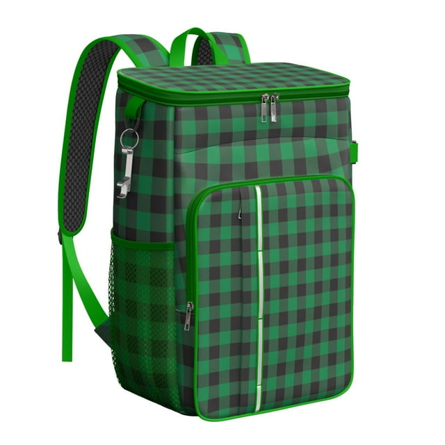 Striped and Checkered Fusion Insulated Backpack Cooler - 20L Leakproof Soft Cooler for Beach & Road Trips