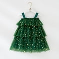 thumbnail image 2 of Christmas Kids Girls Sequin Stars Xmas Tree Dress Sleeveless Layered Tulle Tutu Dress Plush Ball Xmas New Year Party Clothes, 2 of 5