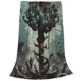 thumbnail image 2 of Pofeuu Zombie Flower Apocalypse Print Ultra-Soft Micro Fleece Blanket,for Bed Or Sofa,All Season Throw Blankets Flannel Blanket-50"x40", 2 of 7